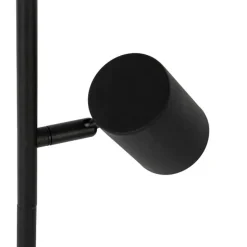 Moderne vloerlamp zwart met hout 3-lichts - Jeana