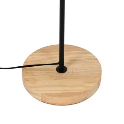 Moderne vloerlamp zwart met hout 3-lichts - Jeana