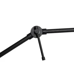 Moderne vloerlamp zwart met kap goud 50 cm - Editor