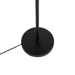 Moderne vloerlamp zwart met goud rond - VT