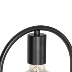 Moderne vloerlamp zwart met glas 25 cm - Roslini