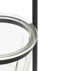 Moderne vloerlamp zwart met glas 25 cm - Roslini