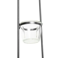 Moderne vloerlamp zwart met glas 25 cm - Roslini