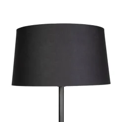 Moderne vloerlamp zwart met zwarte kap 45 cm - Simplo