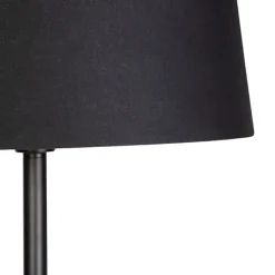 Moderne vloerlamp zwart met zwarte kap 45 cm - Simplo