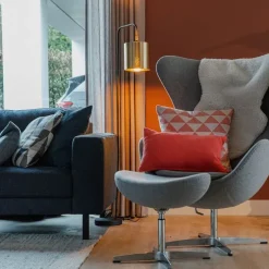 Moderne vloerlamp zwart met goud - Lofty