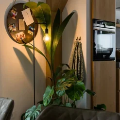 Moderne vloerlamp zwart rond 145cm - Facil