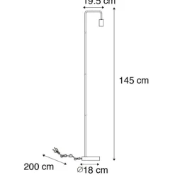 Moderne vloerlamp zwart rond 145cm - Facil