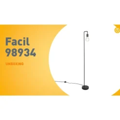 Moderne vloerlamp zwart rond 145cm - Facil