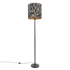 Moderne vloerlamp zwart stoffen kap zebra 40 cm - Simplo