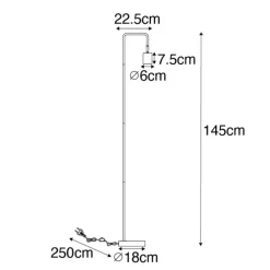 Moderne vloerlamp zwart verstelbaar - Java