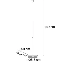 Moderne vloerlamp zwart zonder kap 149 cm - Simplo