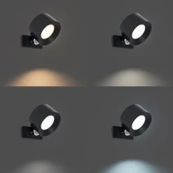 Moderne wand- en plafondlamp zwart incl. LED oplaadbaar - Bright