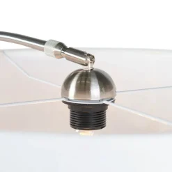 Moderne wandbooglamp staal met witte kap 50 cm verstelbaar - Bow