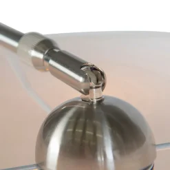 Moderne wandbooglamp staal met witte kap 50 cm verstelbaar - Bow