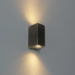 Moderne wandlamp antiek goud 2-lichts IP44 - Baleno