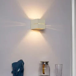 Moderne wandlamp beige G9 vierkant - Transfer