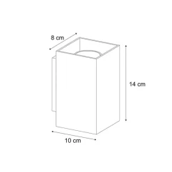 Moderne wandlamp beige GU10 50mm vierkant 2-lichts - Sandy