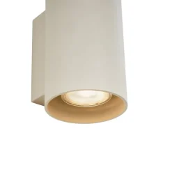Moderne wandlamp beige GU10 50mm rond 2-lichts - Sandy