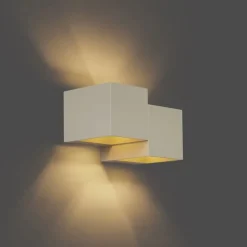 Moderne wandlamp beige 2-lichts - Transfer Double