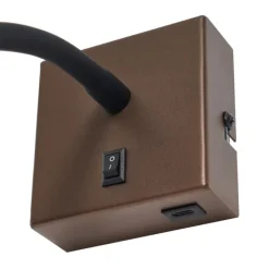 Moderne wandlamp brons met USB-C - Gosna