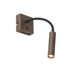 Moderne wandlamp brons met USB-C - Gosna
