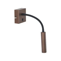 Moderne wandlamp brons met USB-C - Gosna