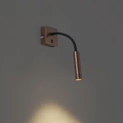 Moderne wandlamp brons met USB-C - Gosna
