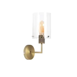 Moderne wandlamp brons met glas - Dome