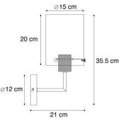 Moderne wandlamp brons met glas - Dome