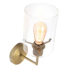 Moderne wandlamp brons met glas - Dome