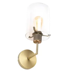 Moderne wandlamp brons met glas - Dome