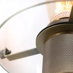 Moderne wandlamp brons met glas - Dome