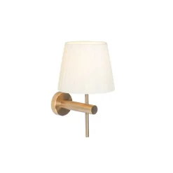 Moderne wandlamp brons met witte kap - Pluk