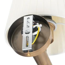 Moderne wandlamp brons met witte kap - Pluk