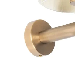 Moderne wandlamp brons met witte kap - Pluk