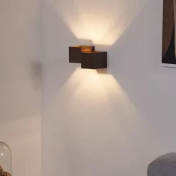 Moderne wandlamp donker brons 2-lichts - Transfer Double