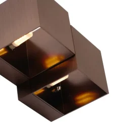 Moderne wandlamp donker brons 2-lichts - Transfer Double