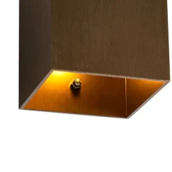 Moderne wandlamp donkerbrons vierkant - Sola