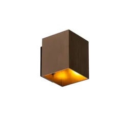 Moderne wandlamp donkerbrons vierkant - Sola