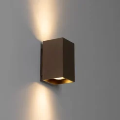 Moderne wandlamp donkerbrons vierkant 2-lichts - Sandy