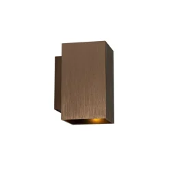 Moderne wandlamp donkerbrons vierkant 2-lichts - Sandy