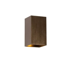 Moderne wandlamp donkerbrons vierkant 2-lichts - Sandy