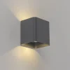 Moderne wandlamp donkergrijs incl. LED IP54 vierkant - Evi