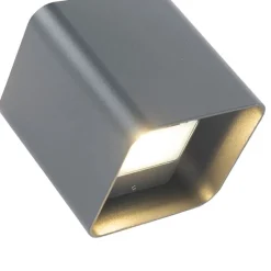 Moderne wandlamp donkergrijs incl. LED IP54 vierkant - Evi