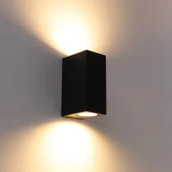 Moderne wandlamp donkergrijs 2-lichts IP44 - Baleno