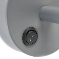 Moderne wandlamp donkergrijs 1-lichts met schakelaar - Combi