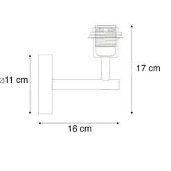Moderne wandlamp donkergrijs 1-lichts met schakelaar - Combi