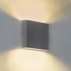 Moderne wandlamp donkergrijs 11,5 cm incl. LED IP65 - Batt
