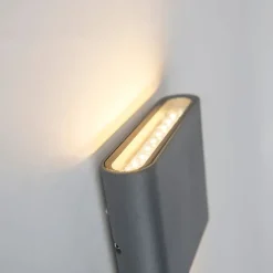 Moderne wandlamp donkergrijs 11,5 cm incl. LED IP65 - Batt